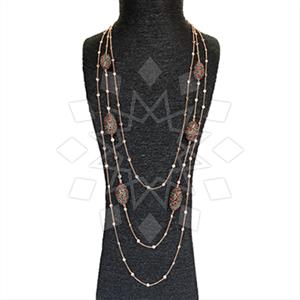 925 Sterling Silver Semi Precious Gems and Crystal  Statement Necklace