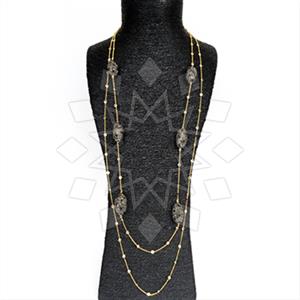 925 Sterling Silver Semi Precious Gems and Crystal  Statement Necklace