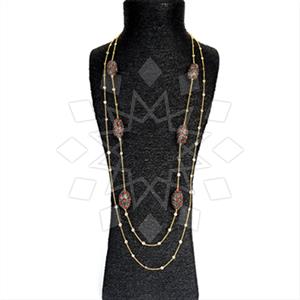 925 Sterling Silver Semi Precious Gems and Crystal  Statement Necklace