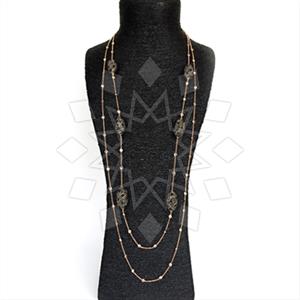 925 Sterling Silver Semi Precious Gems and Crystal  Statement Necklace