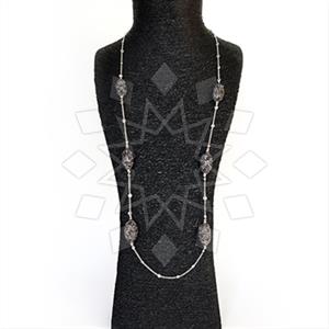 925 Sterling Silver Semi Precious Gems and Crystal  Statement Necklace