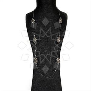 925 Sterling Silver Semi Precious Gems and Crystal  Statement Necklace