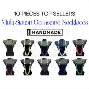 Fashion Gem and Crystals Statement Necklace