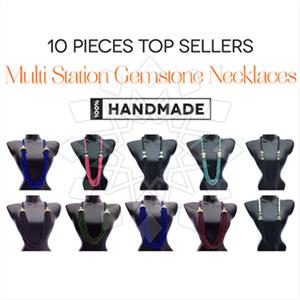 Fashion Gem and Crystals Statement Necklace