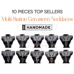 Fashion Gem and Crystals Statement Necklace