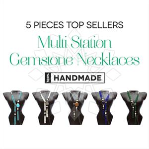 Fashion Gem and Crystals Statement Necklace