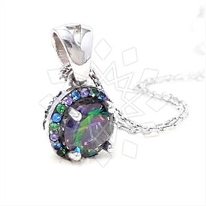 925 Sterling Silver Geometric Pendant Necklace