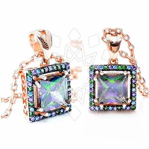 925 Sterling Silver Geometric Pendant Necklace