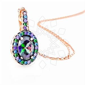 925 Sterling Silver Geometric Pendant Necklace