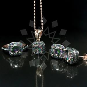 925 Sterling Silver Geometric Ring Earring Pendant Sets