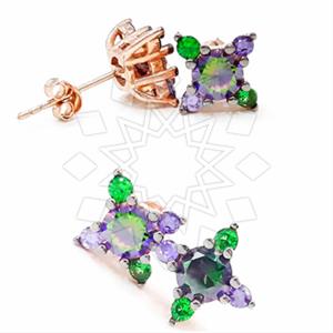 925 Sterling Silver Flower Statement Earring