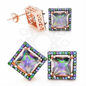 925 Sterling Silver Geometric Stud Earrings