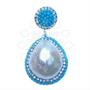 925 Sterling Silver Gem and Crystals Single Drop Gem Pendant