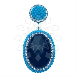 925 Sterling Silver Gem and Crystals Single Drop Gem Pendant