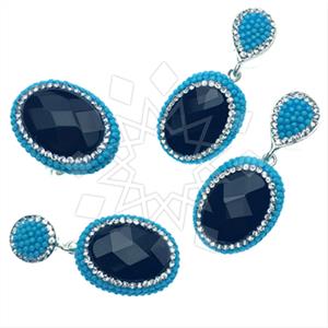 925 Sterling Silver Gem and Crystals Ring Earring Pendant Sets