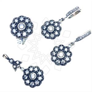 Turkish Silver Vintage Design  Ring Earring Pendant Sets
