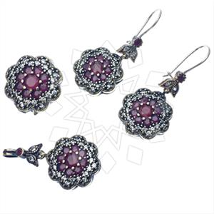 Turkish Silver Vintage Design  Ring Earring Pendant Sets