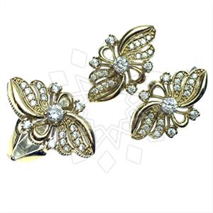 Turkish Silver Vintage Design  Ring Earring Pendant Sets