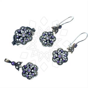 Turkish Silver Vintage Design  Ring Earring Pendant Sets