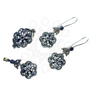 Turkish Silver Vintage Design  Ring Earring Pendant Sets