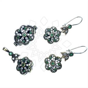 Turkish Silver Vintage Design  Ring Earring Pendant Sets