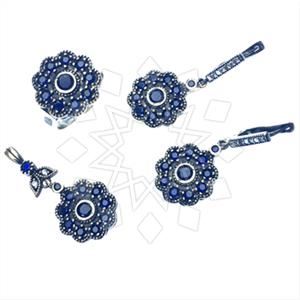 Turkish Silver Vintage Design  Ring Earring Pendant Sets