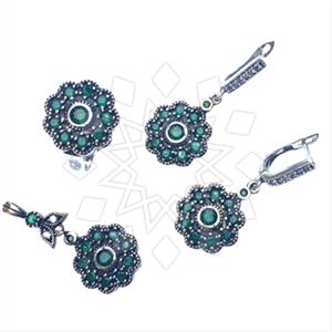 Turkish Silver Vintage Design  Ring Earring Pendant Sets