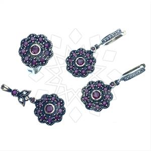 Turkish Silver Vintage Design  Ring Earring Pendant Sets