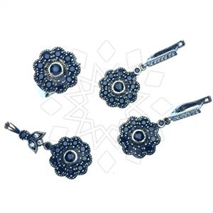 Turkish Silver Vintage Design  Ring Earring Pendant Sets