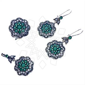 Turkish Silver Vintage Design  Ring Earring Pendant Sets