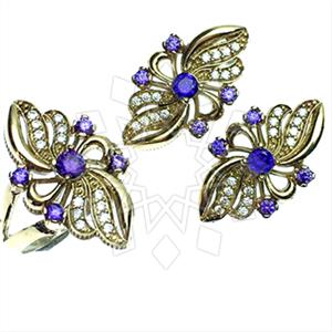 Turkish Silver Vintage Design  Ring Earrings Sets