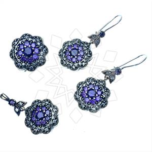 Turkish Silver Vintage Design  Ring Earring Pendant Sets