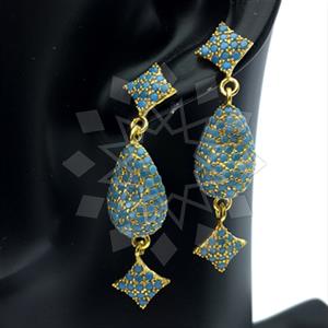 Fashion Zirconia Pave  Dangle Earrings