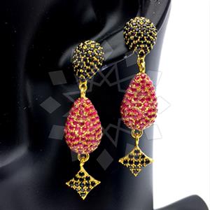 Fashion Zirconia Pave  Dangle Earrings