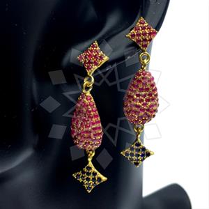 Fashion Zirconia Pave  Dangle Earrings