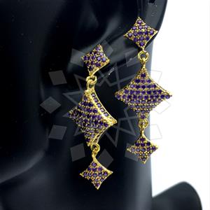 Fashion Zirconia Pave  Dangle Earrings