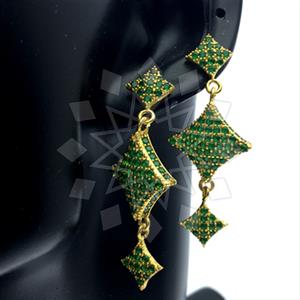 Fashion Zirconia Pave  Dangle Earrings