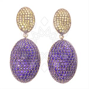 Fashion Zirconia Pave  Single Drop Earrings