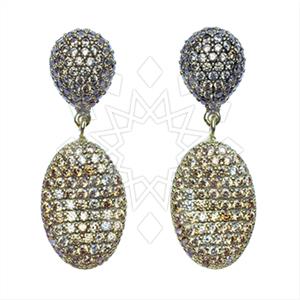Fashion Zirconia Pave  Single Drop Earrings