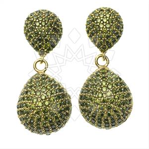 Fashion Zirconia Pave  Single Drop Earrings