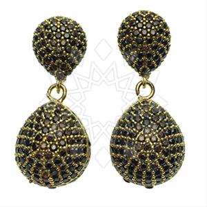 Fashion Zirconia Pave  Single Drop Earrings