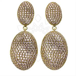 Fashion Zirconia Pave  Single Drop Earrings