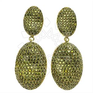 Fashion Zirconia Pave  Single Drop Earrings