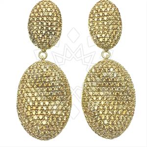Fashion Zirconia Pave  Single Drop Earrings