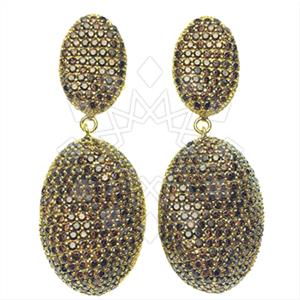 Fashion Zirconia Pave  Single Drop Earrings