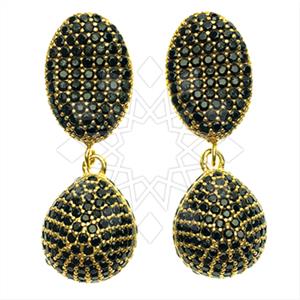 Fashion Zirconia Pave  Single Drop Earrings