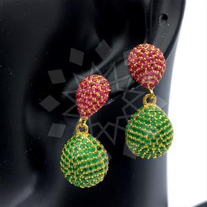 Fashion Zirconia Pave  Single Drop Earrings