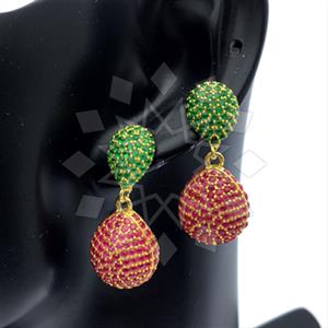 Fashion Zirconia Pave  Single Drop Earrings