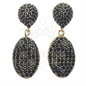 Fashion Zirconia Pave  Single Drop Earrings