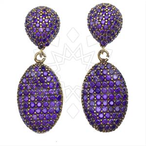 Fashion Zirconia Pave  Single Drop Earrings